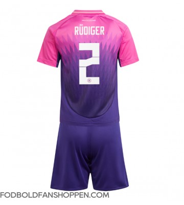 Tyskland Antonio Rudiger #2 Udebanetrøje Børn EM 2024 Kortærmet (+ Korte bukser)